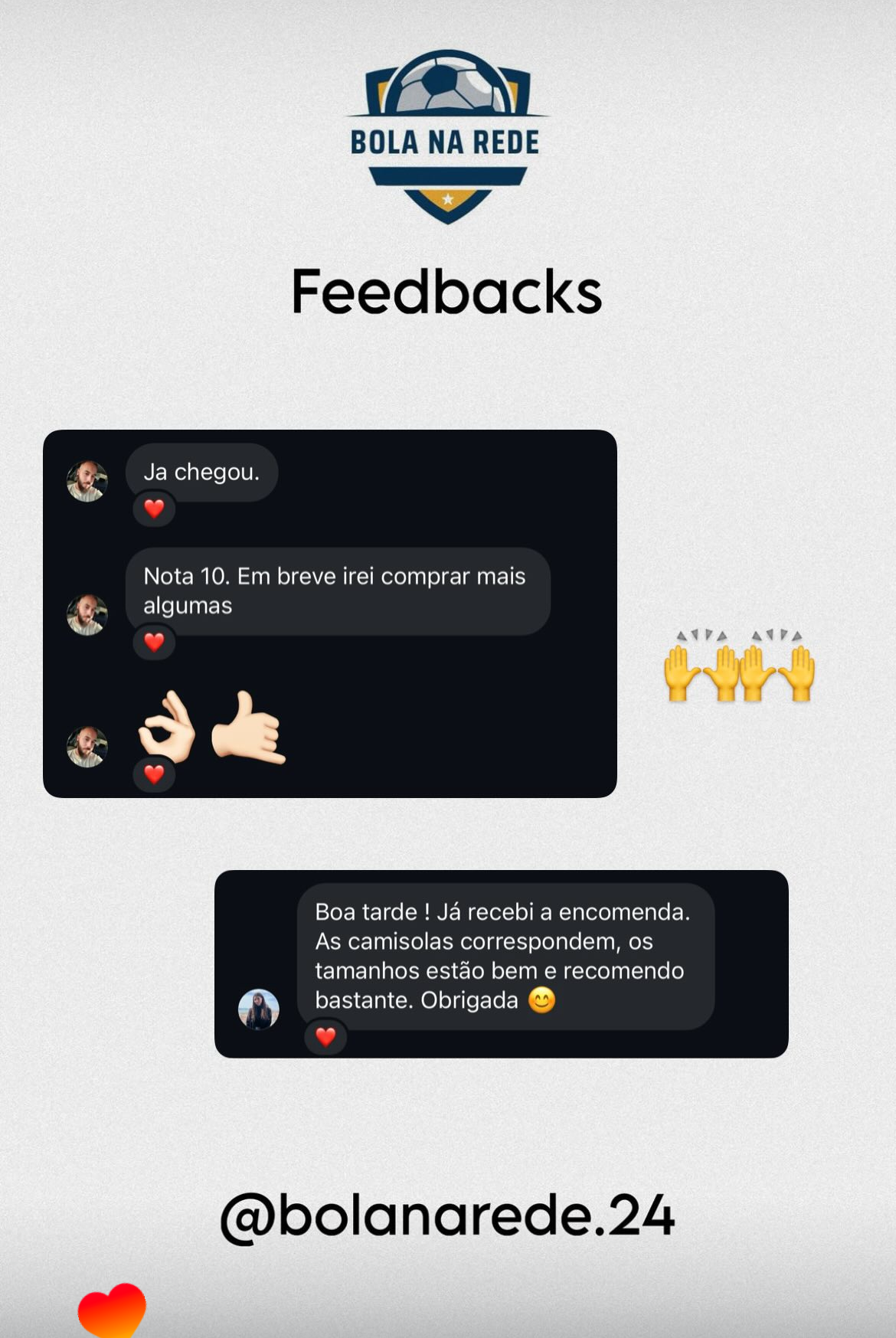 Print de cliente a elogiar servico da loja