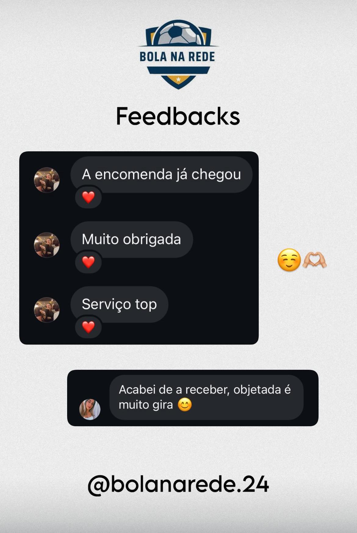 Print com foto da camisola recebida por cliente